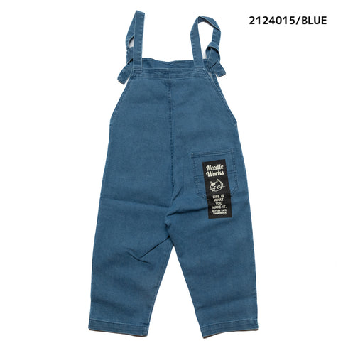 子供服 デニムサロペット バックスタイルにネコワッペン♪ 90㎝~150㎝  2124015